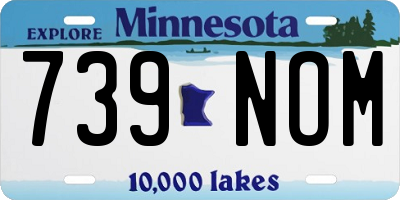 MN license plate 739NOM
