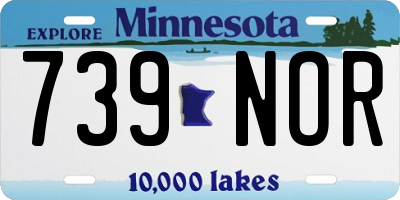 MN license plate 739NOR