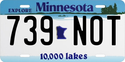 MN license plate 739NOT