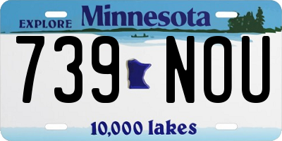 MN license plate 739NOU