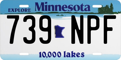 MN license plate 739NPF