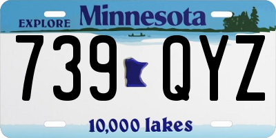 MN license plate 739QYZ