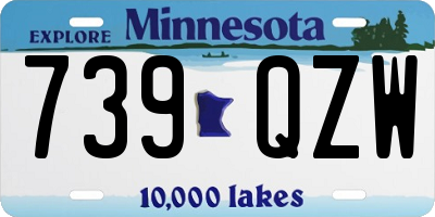 MN license plate 739QZW