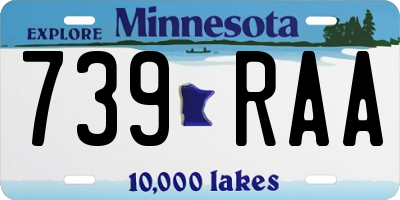 MN license plate 739RAA