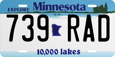 MN license plate 739RAD