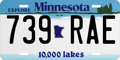 MN license plate 739RAE