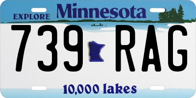 MN license plate 739RAG
