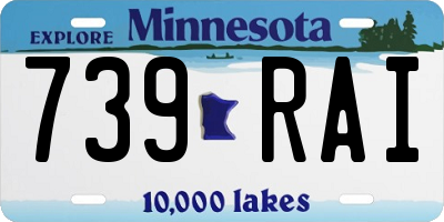 MN license plate 739RAI