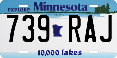 MN license plate 739RAJ