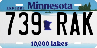 MN license plate 739RAK