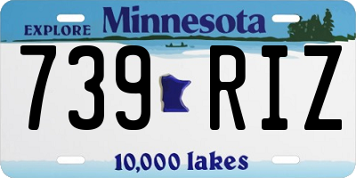 MN license plate 739RIZ