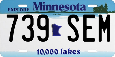 MN license plate 739SEM