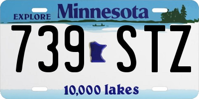 MN license plate 739STZ