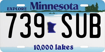 MN license plate 739SUB