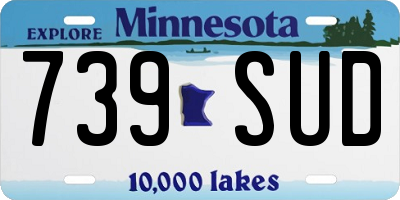 MN license plate 739SUD