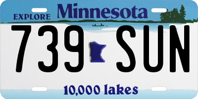 MN license plate 739SUN