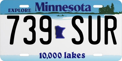 MN license plate 739SUR