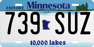 MN license plate 739SUZ