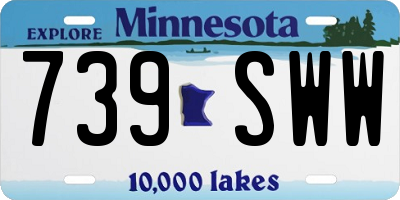 MN license plate 739SWW