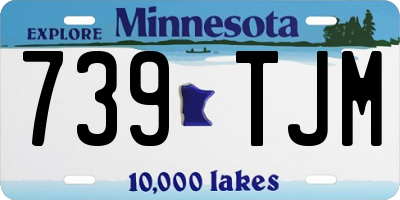 MN license plate 739TJM