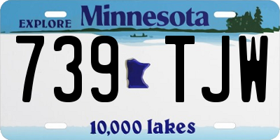 MN license plate 739TJW