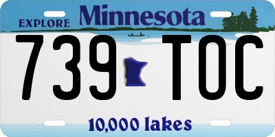 MN license plate 739TOC