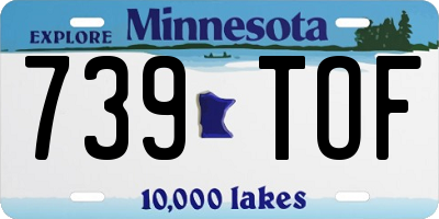 MN license plate 739TOF