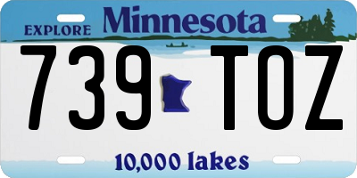 MN license plate 739TOZ