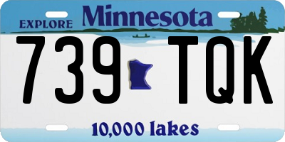 MN license plate 739TQK