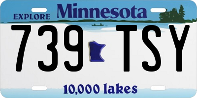 MN license plate 739TSY