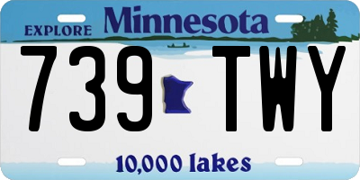 MN license plate 739TWY