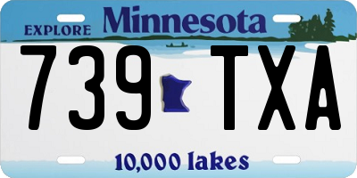 MN license plate 739TXA