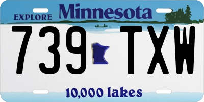 MN license plate 739TXW