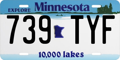 MN license plate 739TYF