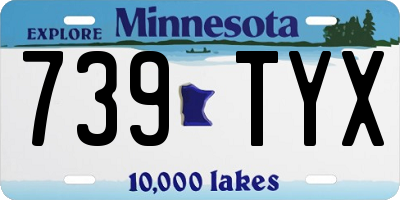 MN license plate 739TYX