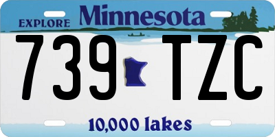 MN license plate 739TZC