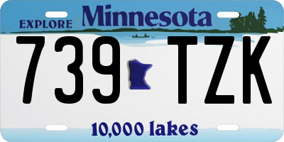 MN license plate 739TZK