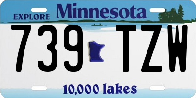 MN license plate 739TZW
