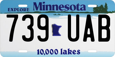 MN license plate 739UAB