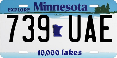 MN license plate 739UAE