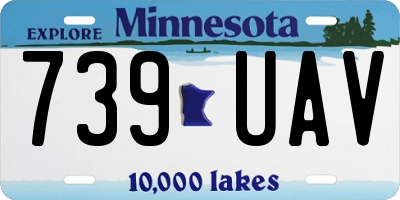 MN license plate 739UAV