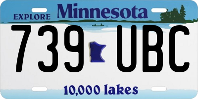 MN license plate 739UBC