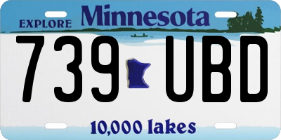 MN license plate 739UBD