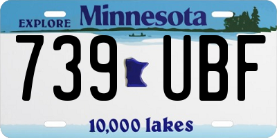 MN license plate 739UBF