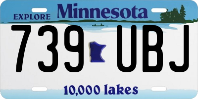 MN license plate 739UBJ