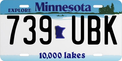 MN license plate 739UBK