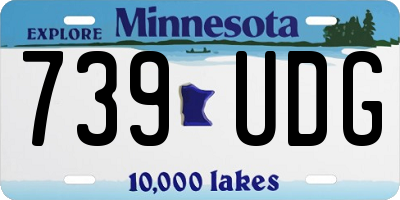 MN license plate 739UDG