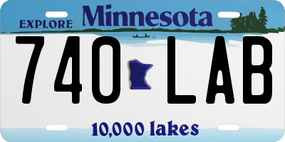 MN license plate 740LAB