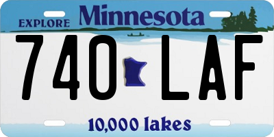 MN license plate 740LAF