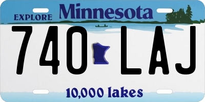 MN license plate 740LAJ